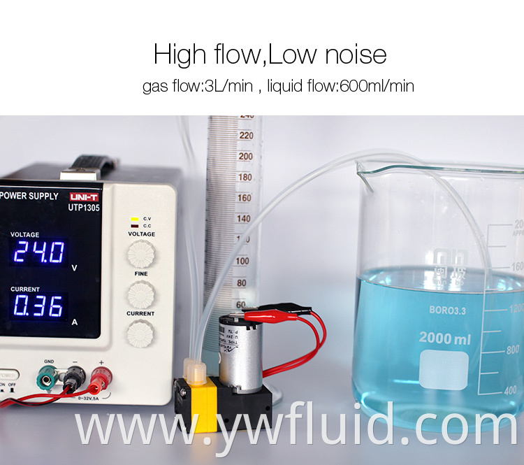 Micro DCL high-temperature resistant diaphragm dosing pump 12V/24V large flow air pump liquid pump tiny vibration-YW05A-DCL